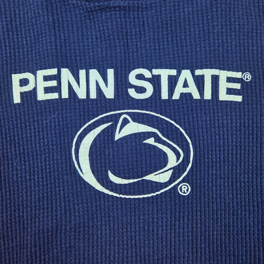 Penn State Thermal Waffle Knit Shirt Mens 2XL PSU Navy Blue Big Ball Sports
